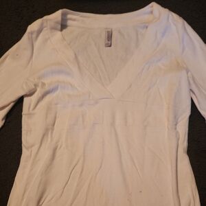 Gitano Classic White V-Neck Blouse